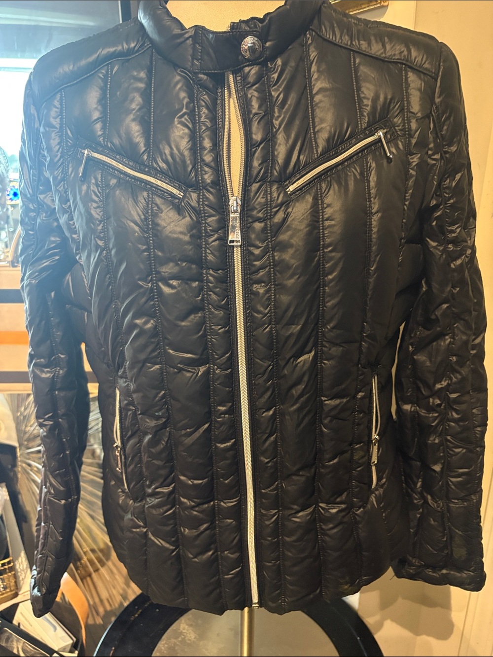 BCBG Black Quilted Women's Jacket with Front Zippers - Unbranded